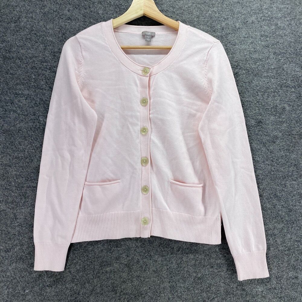 J. Jill Cardigan Women S Small Pink Button Up Knit Long Sleeve Stretch Pockets